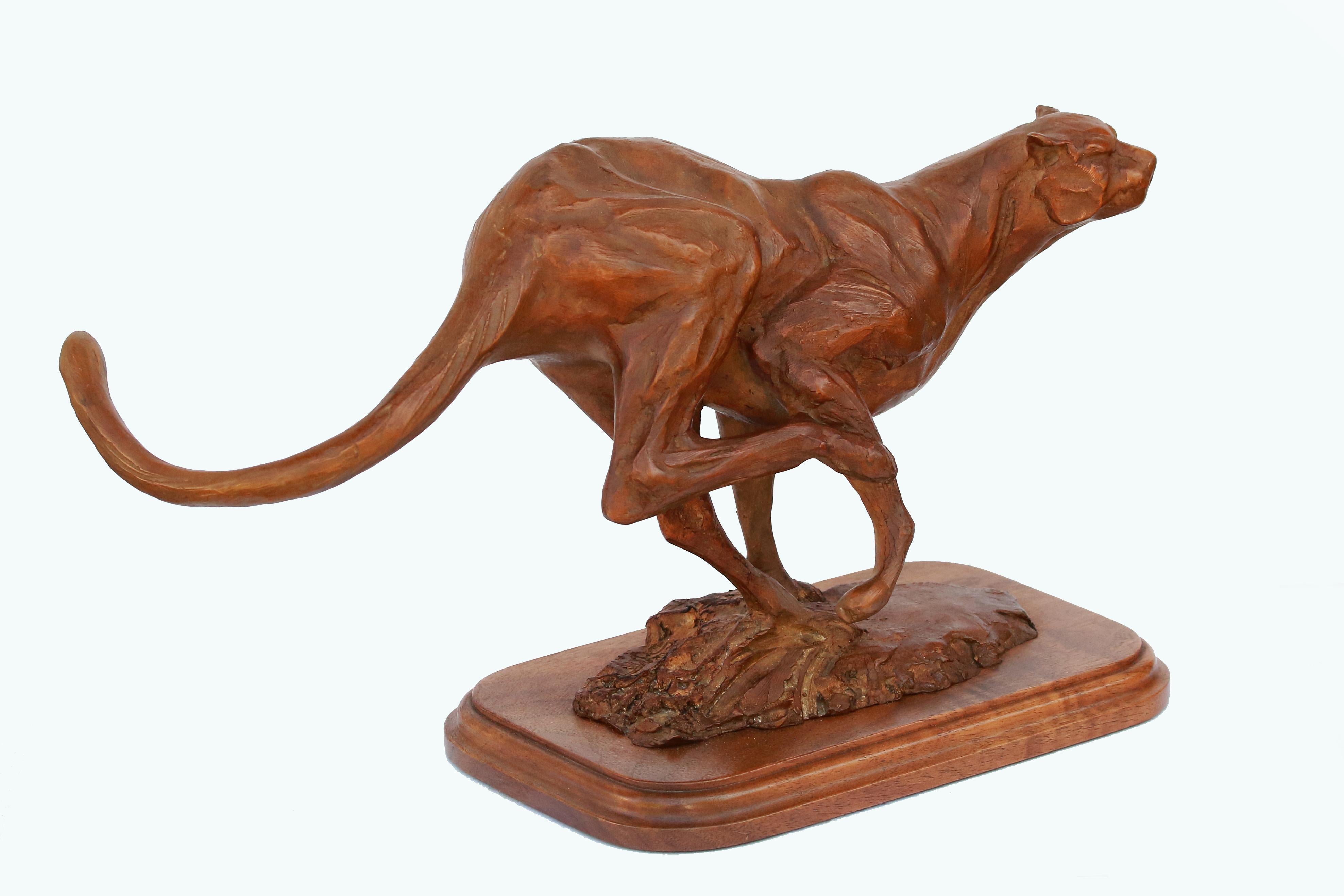 Cheetah Chase - Realist Sculpture by Sandy Scott