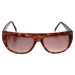 Sanford Hutton Tortoise Sunglasses With Rhinestone Accents circa 1980s