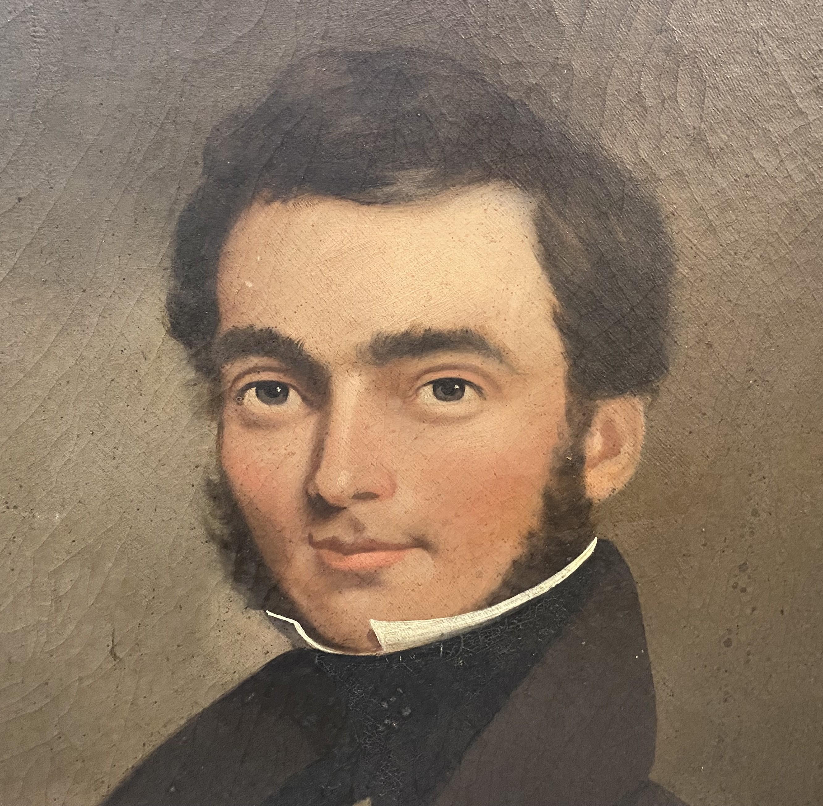 Porträt von Luther French, JR. (Schwarz), Figurative Painting, von Sanford Mason