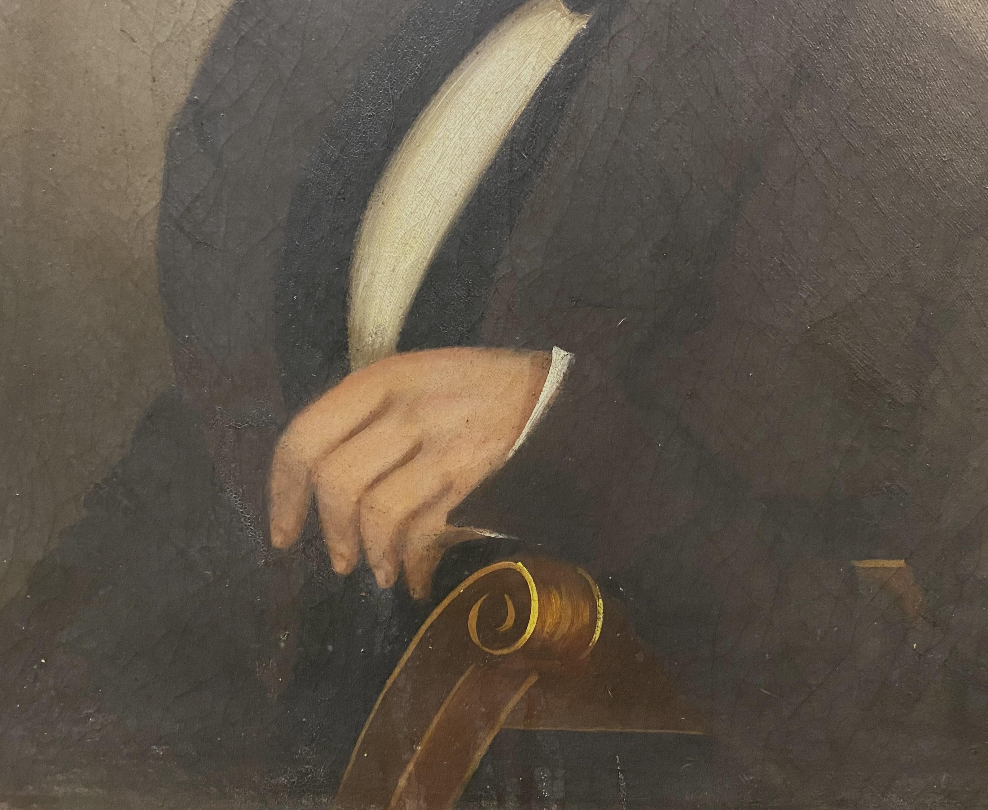 Feines Herrenporträt des amerikanischen Porträtisten Sanford Mason (1806-1834). Mason wurde in Providence, RI, geboren und war als Schildermaler und Porträtist bekannt. Bei dem Dargestellten handelt es sich um Luther French, JR, einen 27-jährigen