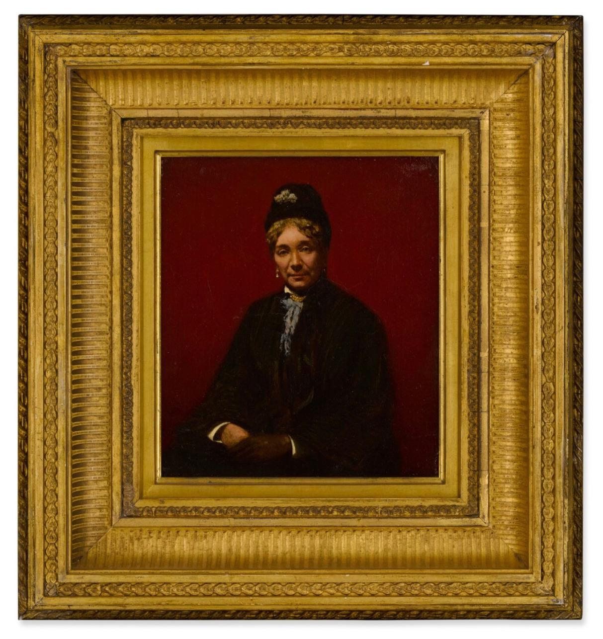 Seltenes Porträt von Mrs. Sanford Robinson Gifford (Mary Cecelia Gifford), 1878 im Angebot 1