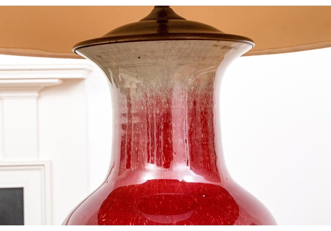 Sang-de-Boeuf Baluster Form Vase Mounted As A Lamp For Sale 2