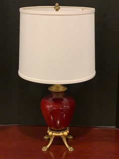 Sang de Boeuf, Ormolu Mounted Vase, by Rookwood 1936, now as a Lamp, Light Glaze