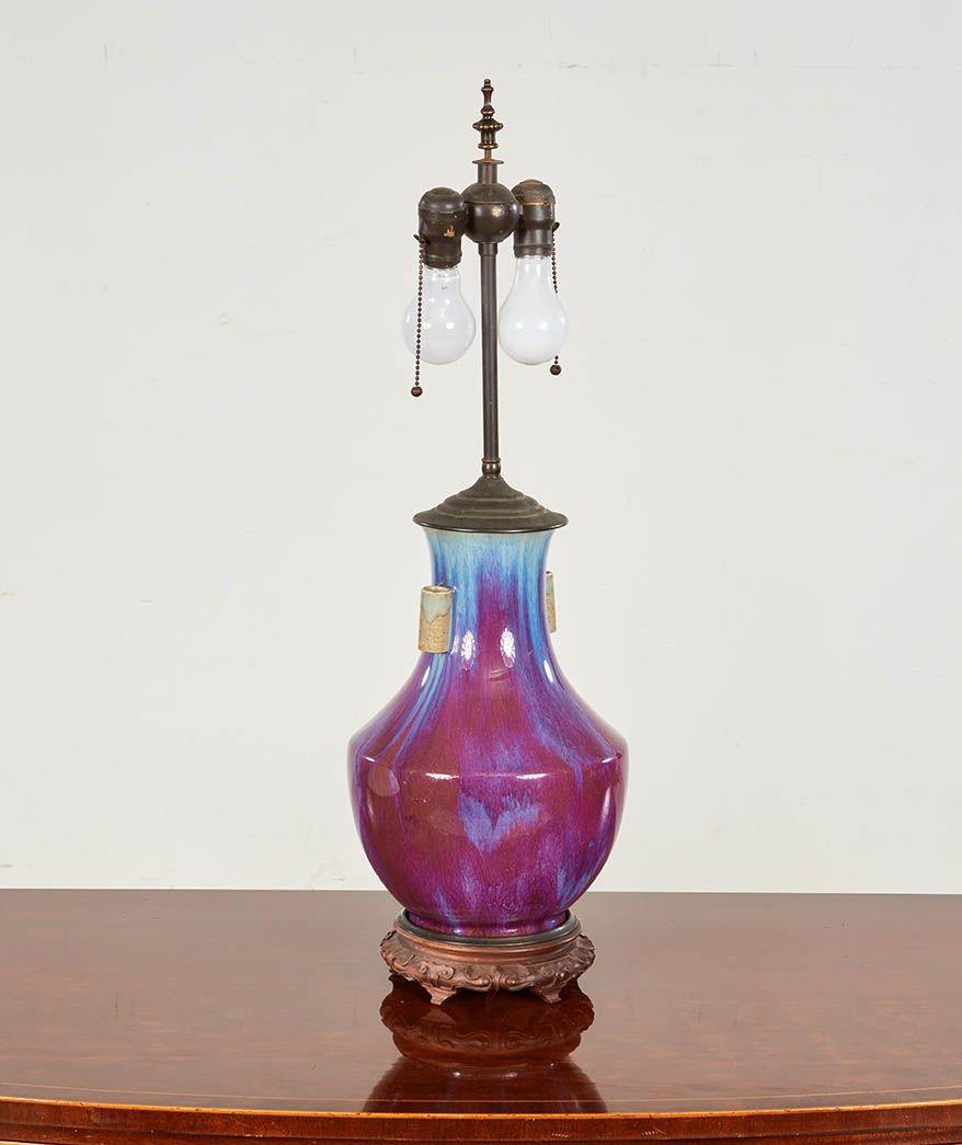 Chinese Sang de Boeuf Glazed Table Lamp