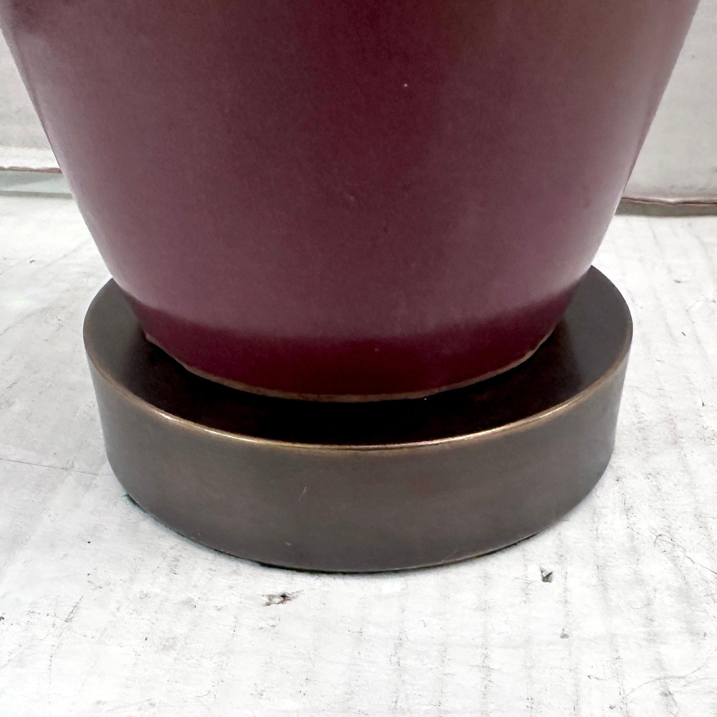 Début du 20ème siècle Lampe en porcelaine Sang de Boeuf en vente