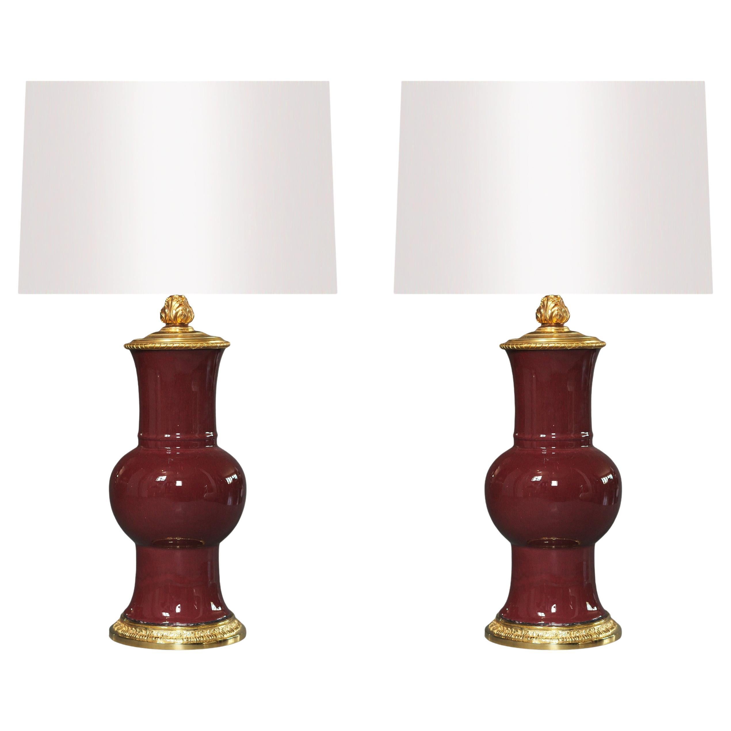 Sang de Boeuf Porcelain Lamps