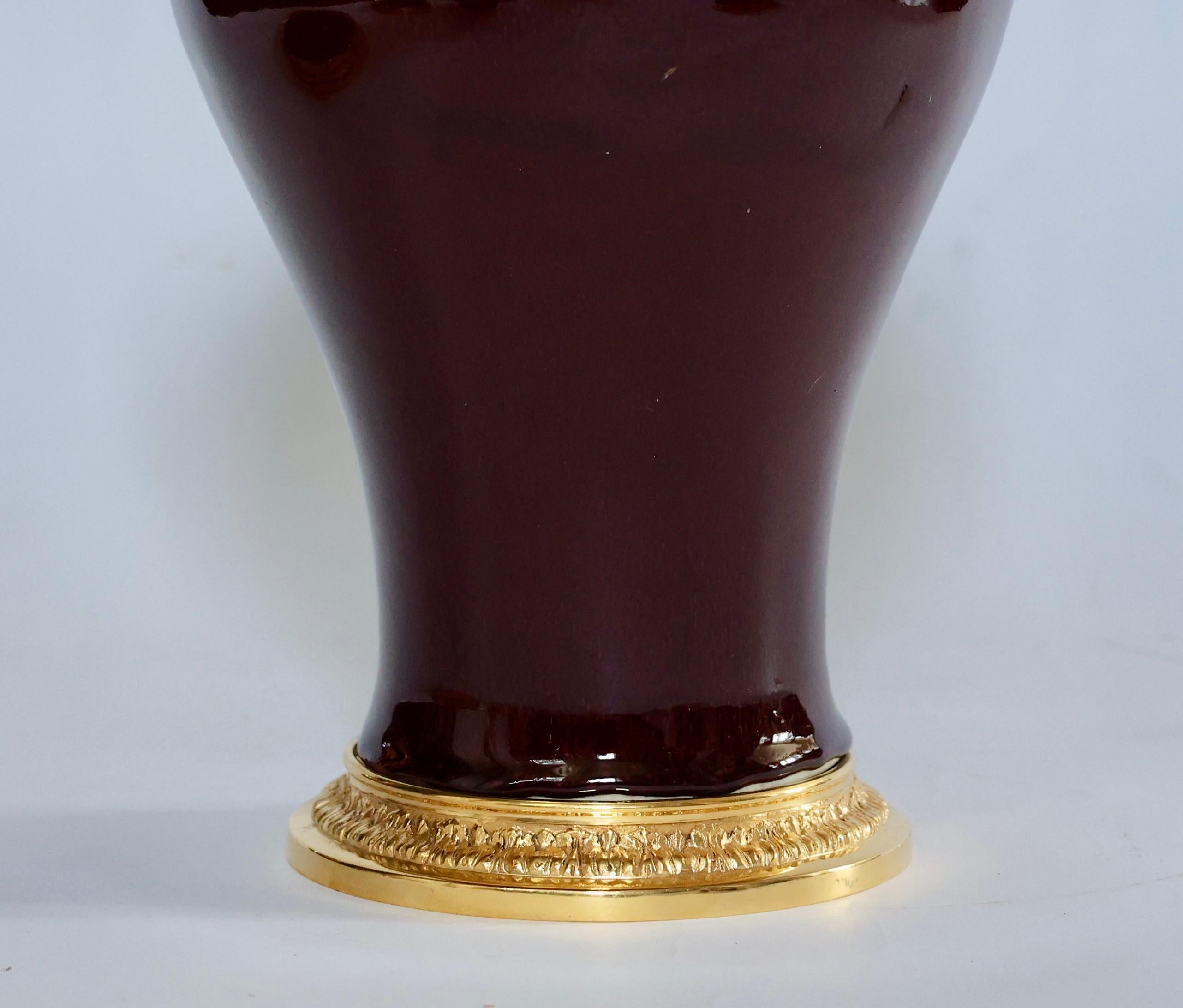 Contemporary Sang De Bouef Porcelain Lamps For Sale