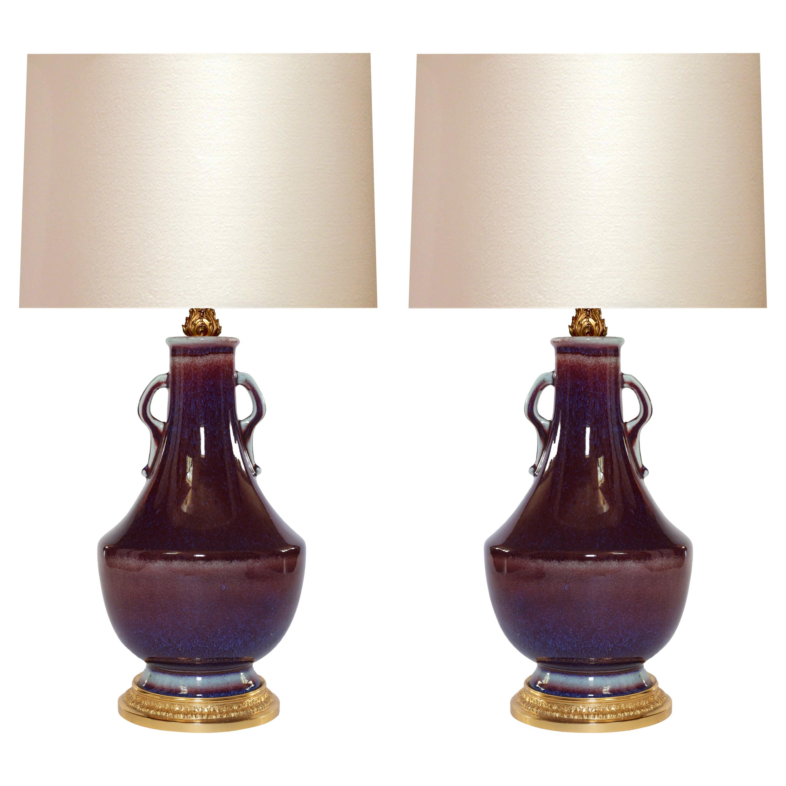 Sang De Bouef Porcelain Lamps For Sale