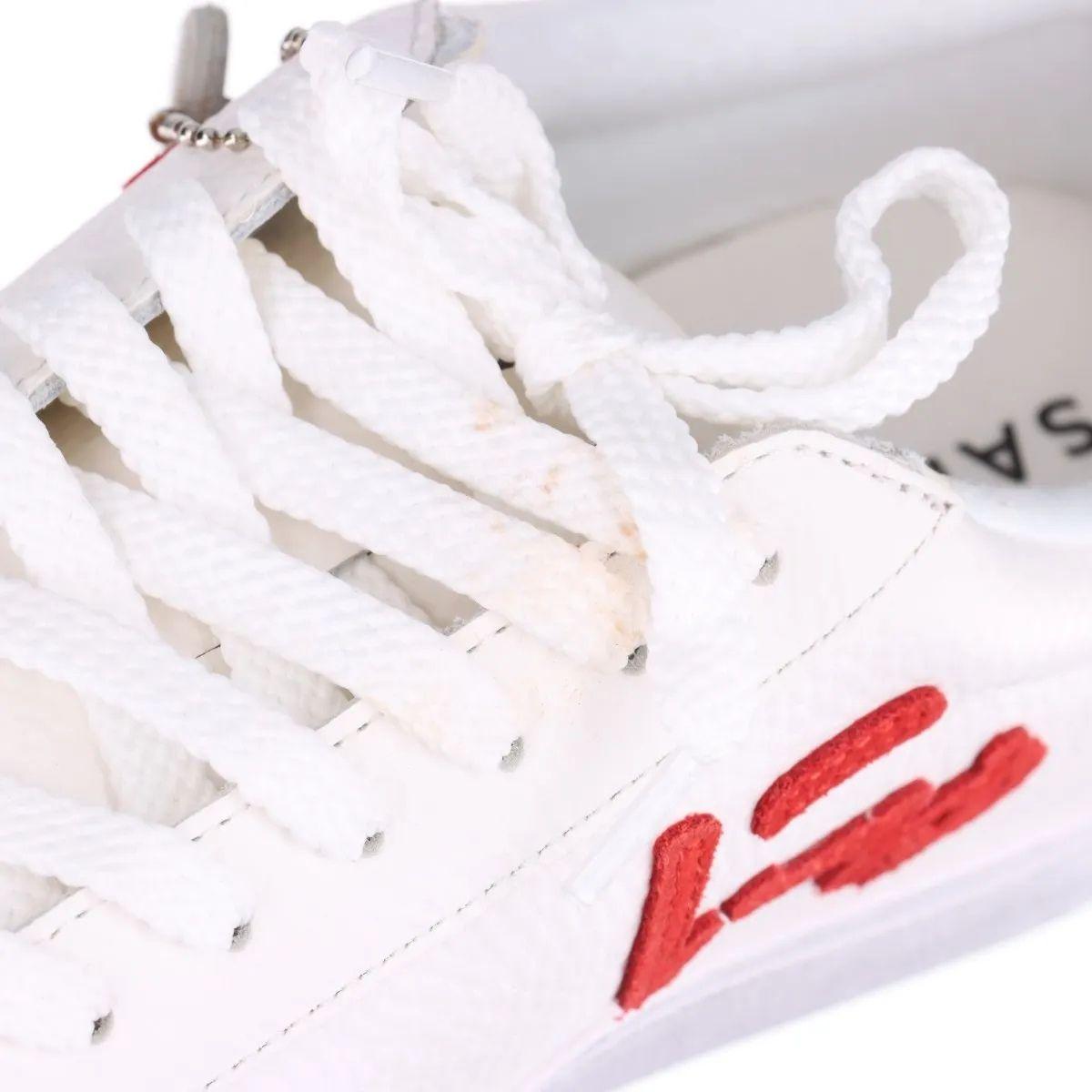 Sangacio x Basquiat Sneaker in pelle bianca in edizione limitata in vendita 6