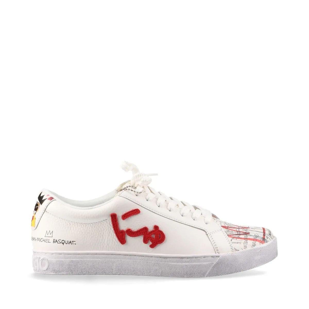 Sangacio x Basquiat Sneaker in pelle bianca in edizione limitata In condizioni buone in vendita a Indianapolis, IN