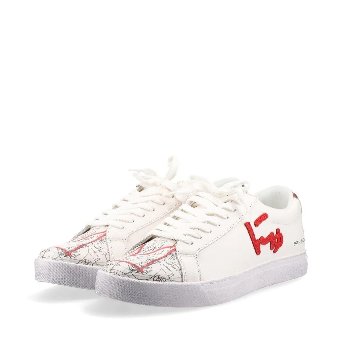Sangacio x Basquiat Sneaker in pelle bianca in edizione limitata in vendita 1