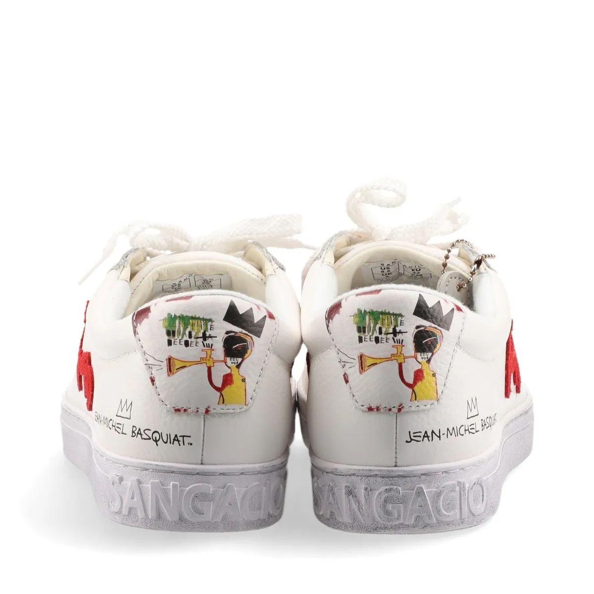 Sangacio x Basquiat Sneaker in pelle bianca in edizione limitata in vendita 2
