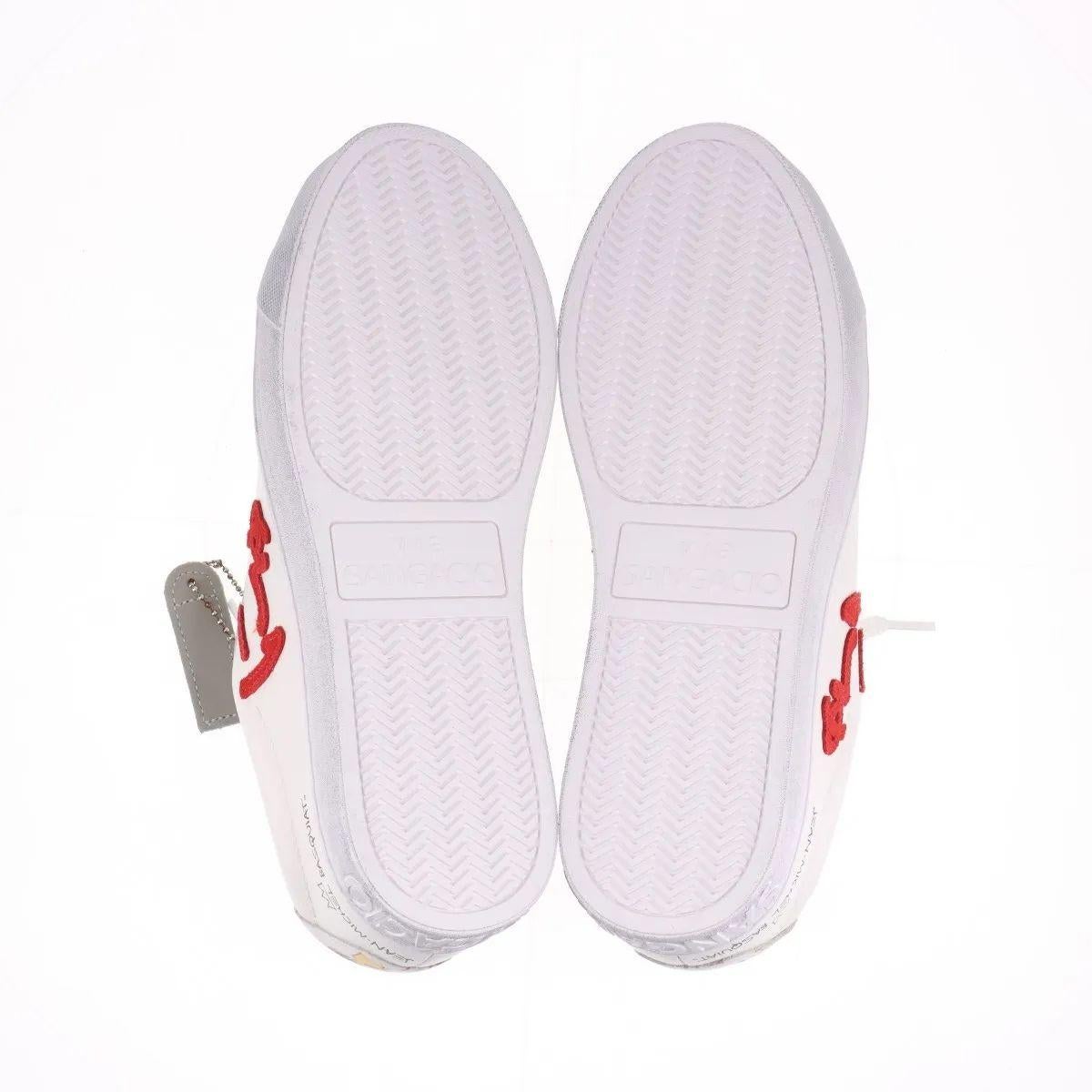 Sangacio x Basquiat Sneaker in pelle bianca in edizione limitata in vendita 4