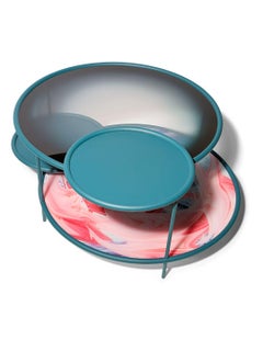 Tavolino Sangaku Colore blu e acciaio verniciato di Driade