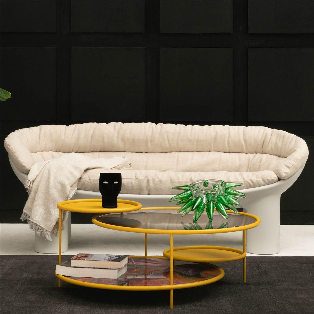 Sangaku Coffee Table Yellow Colour And Painted Steel By Driade For Sale 2