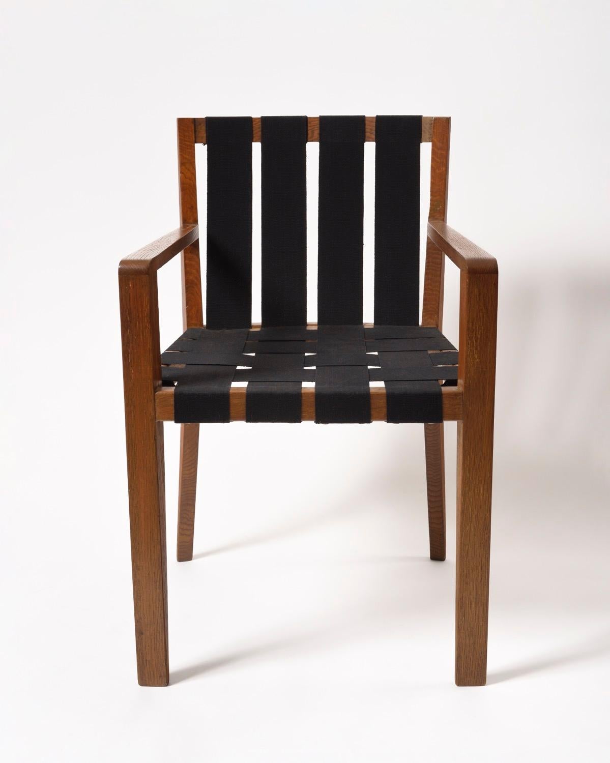 Jean Royère 'Sangle' armchair  
1946
Wood, cotton
Measures: 81 x 53 x 55 cm