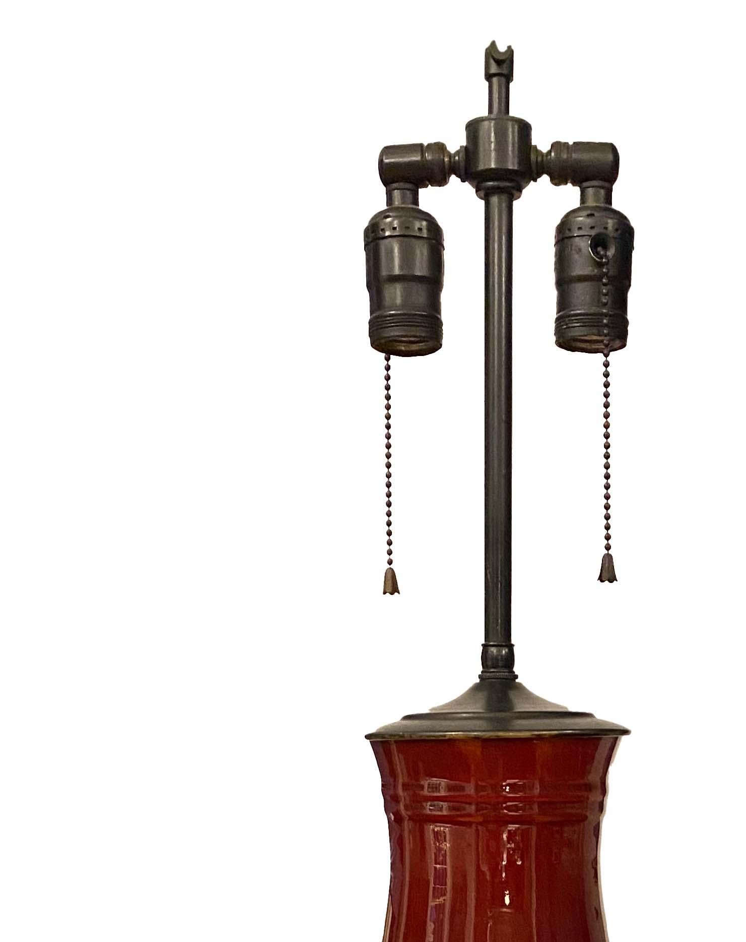 19th Century Sangre De Boeuf Lamp For Sale