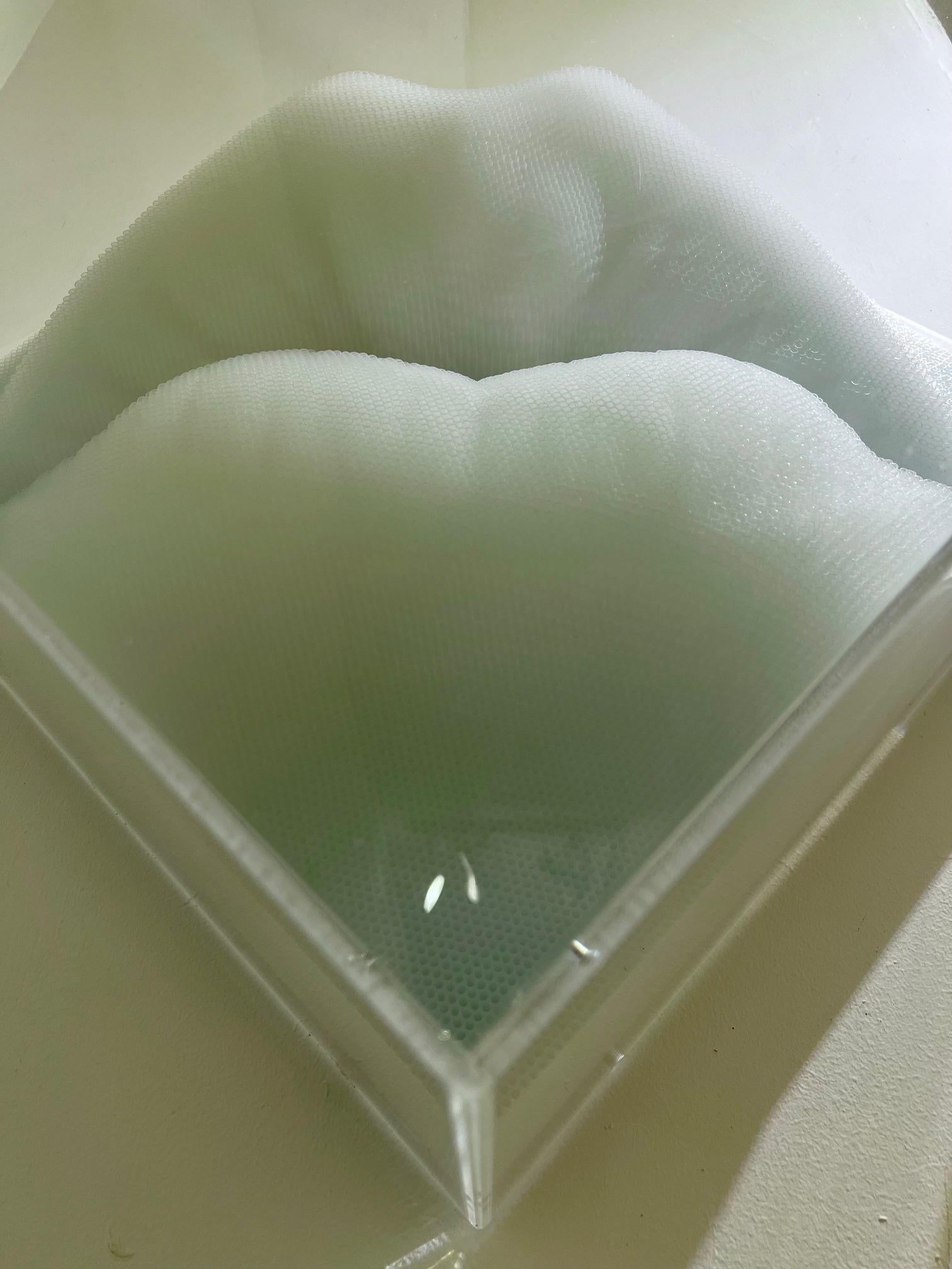 Contemporary pop art 3-D Wandskulptur Blue DESIRE Strohhalme, Acryl, Plexiglas im Angebot 3