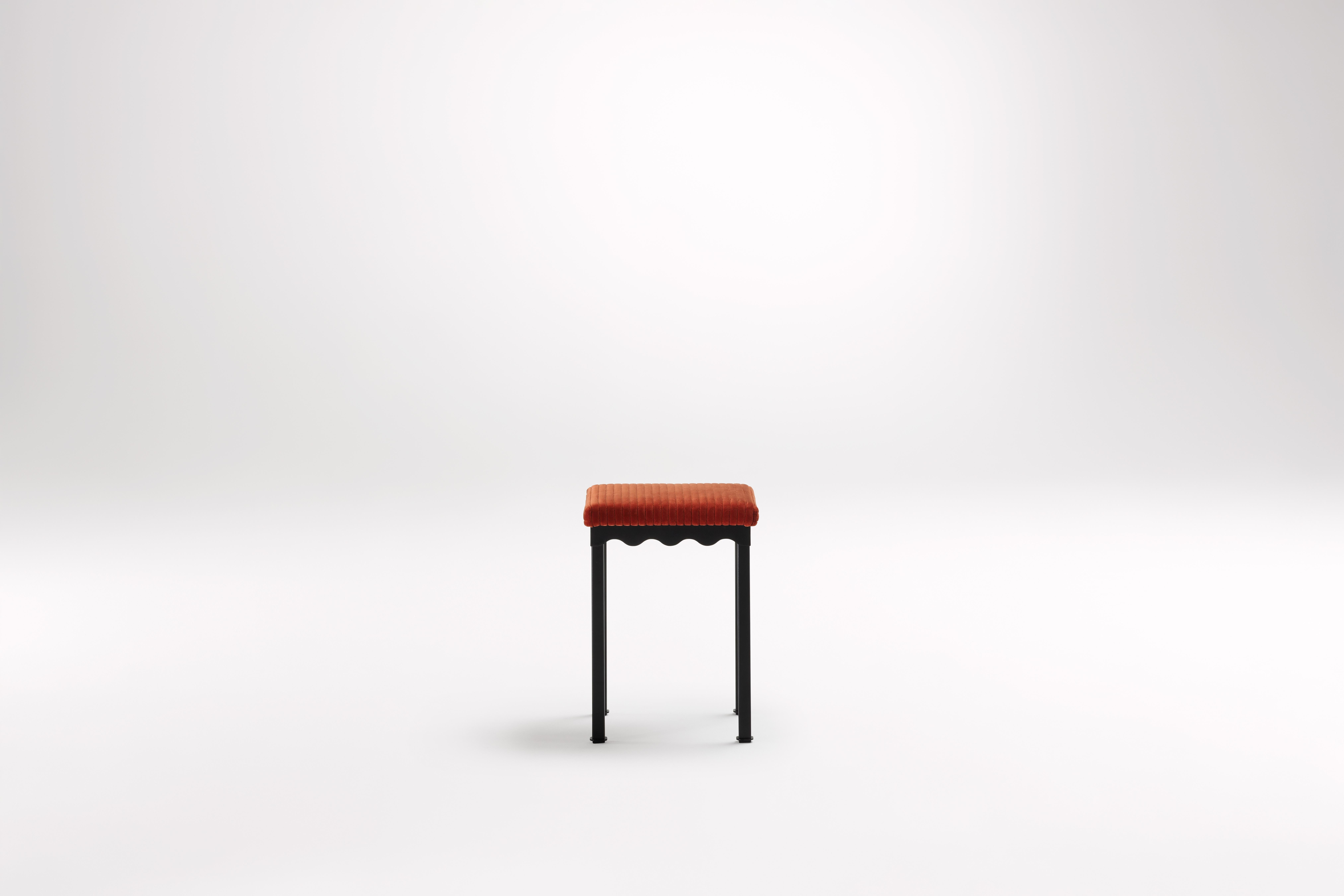 Sanguine Bellini Low Stool by Coco Flip
Dimensions: D 34 x W 34 x H 45 cm
Materials: Timber / Stone tops, Powder-coated steel frame. 
Weight: 5 kg
Frame Finishes: Textura Black.

Coco Flip is a Melbourne based furniture and lighting design studio,