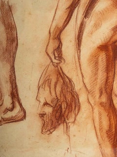 Sanguine of Emile Bernard, Anatomical Drawing Recto and Verso