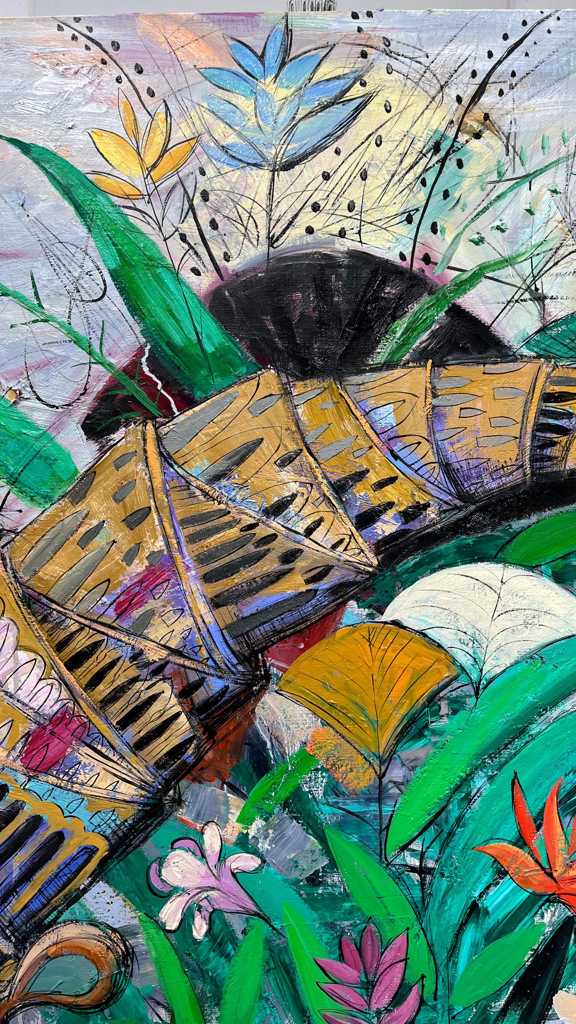 Buddha collapsed in shame, 140x200 cm, oil on canvas For Sale 3