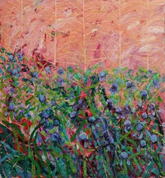 "Irises 1" Oil Painting 59" x 55" in by Sanjar Djabbarov