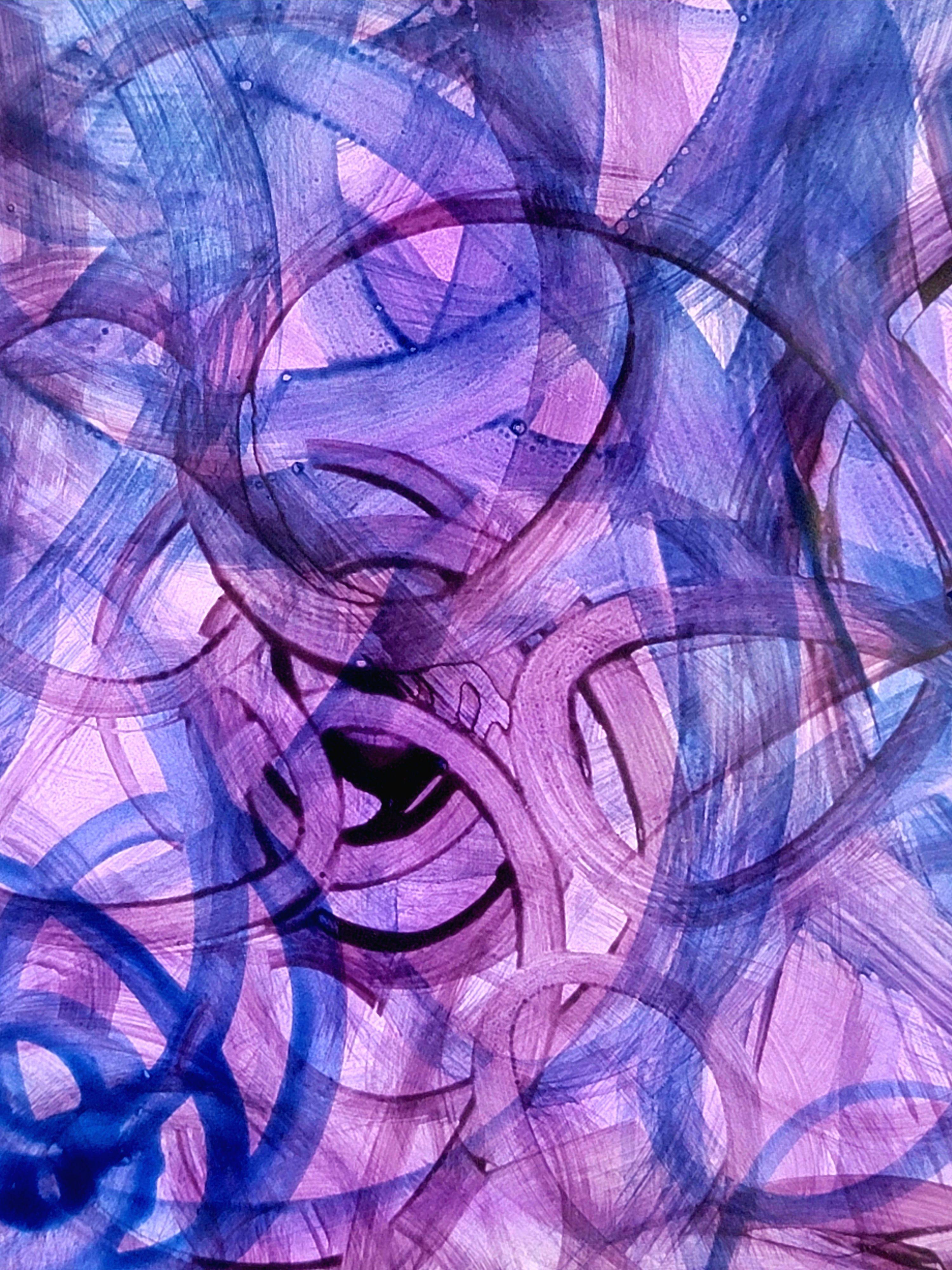 Movimenti senza pensieri, tecnica mista su carta - Mixed Media Art Astratto di Sanjoy Das
