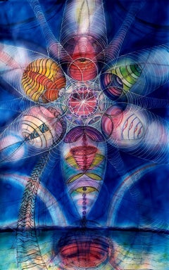 Vibrating Spheres, Mixed Media on Paper