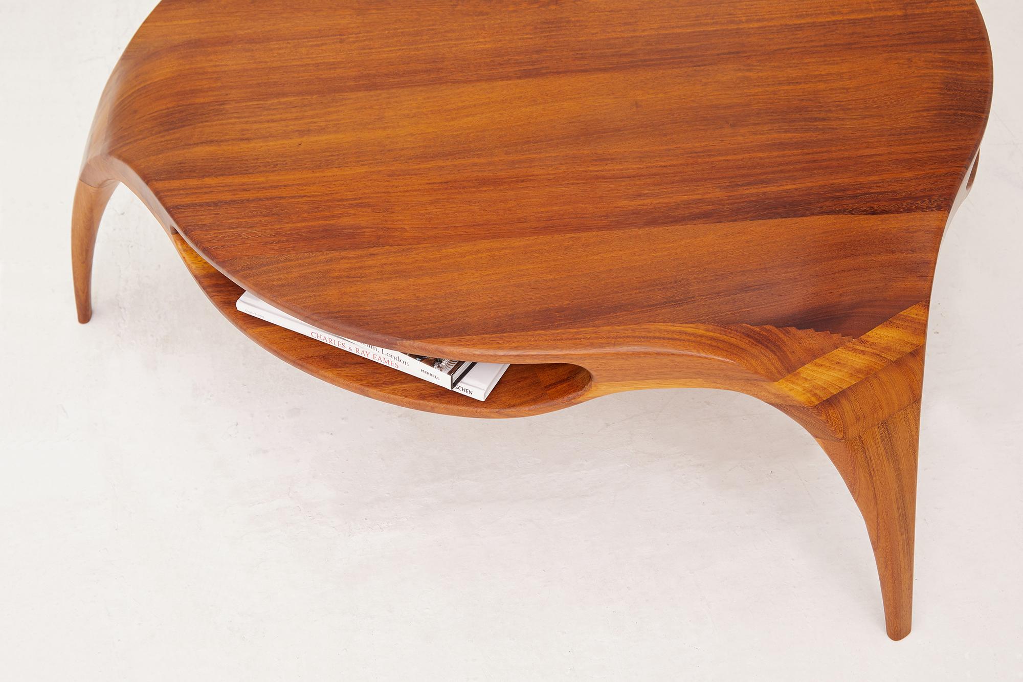 Spanish Sankao Coffee Table in Iroko Wood by Henka Lab For Sale