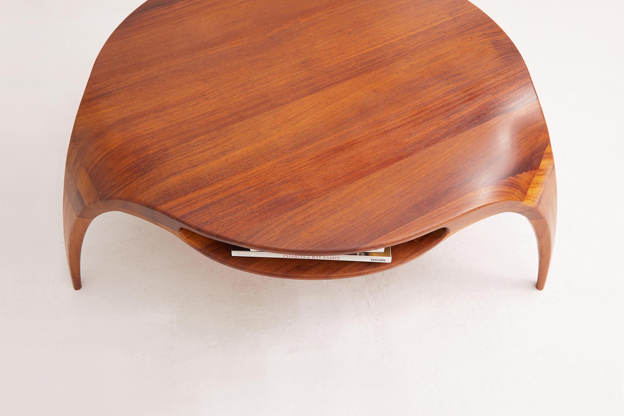 Contemporary Sankao Coffee Table in Iroko Wood by Henka Lab