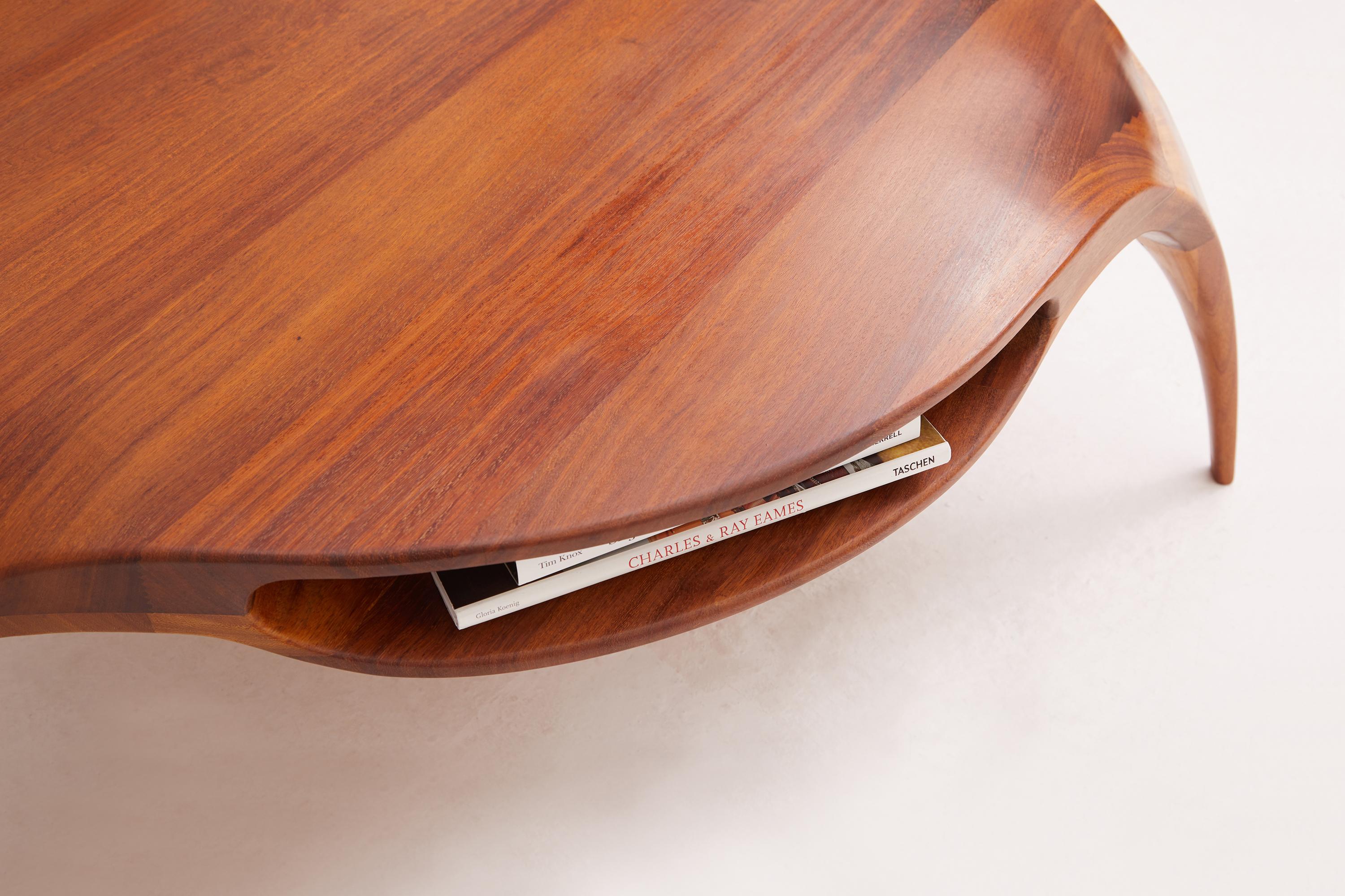 Contemporary Sankao Coffee Table in Iroko Wood by Henka Lab