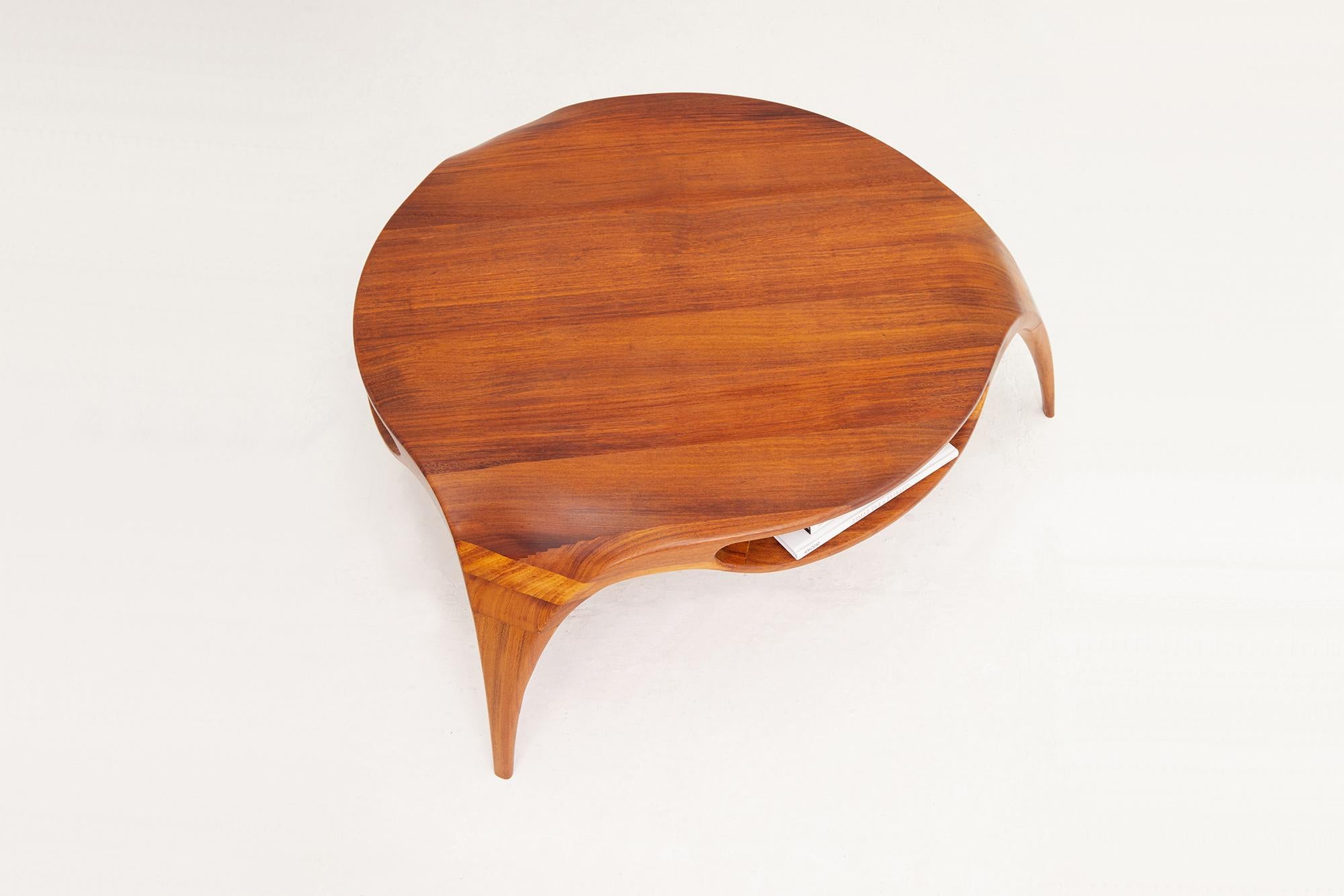 Sankao Coffee Table in Iroko Wood by Henka Lab For Sale 2