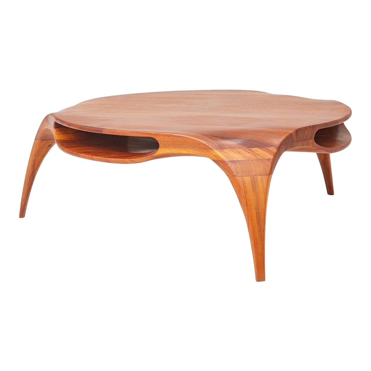 Sankao Coffee Table in Iroko Wood by Henka Lab For Sale