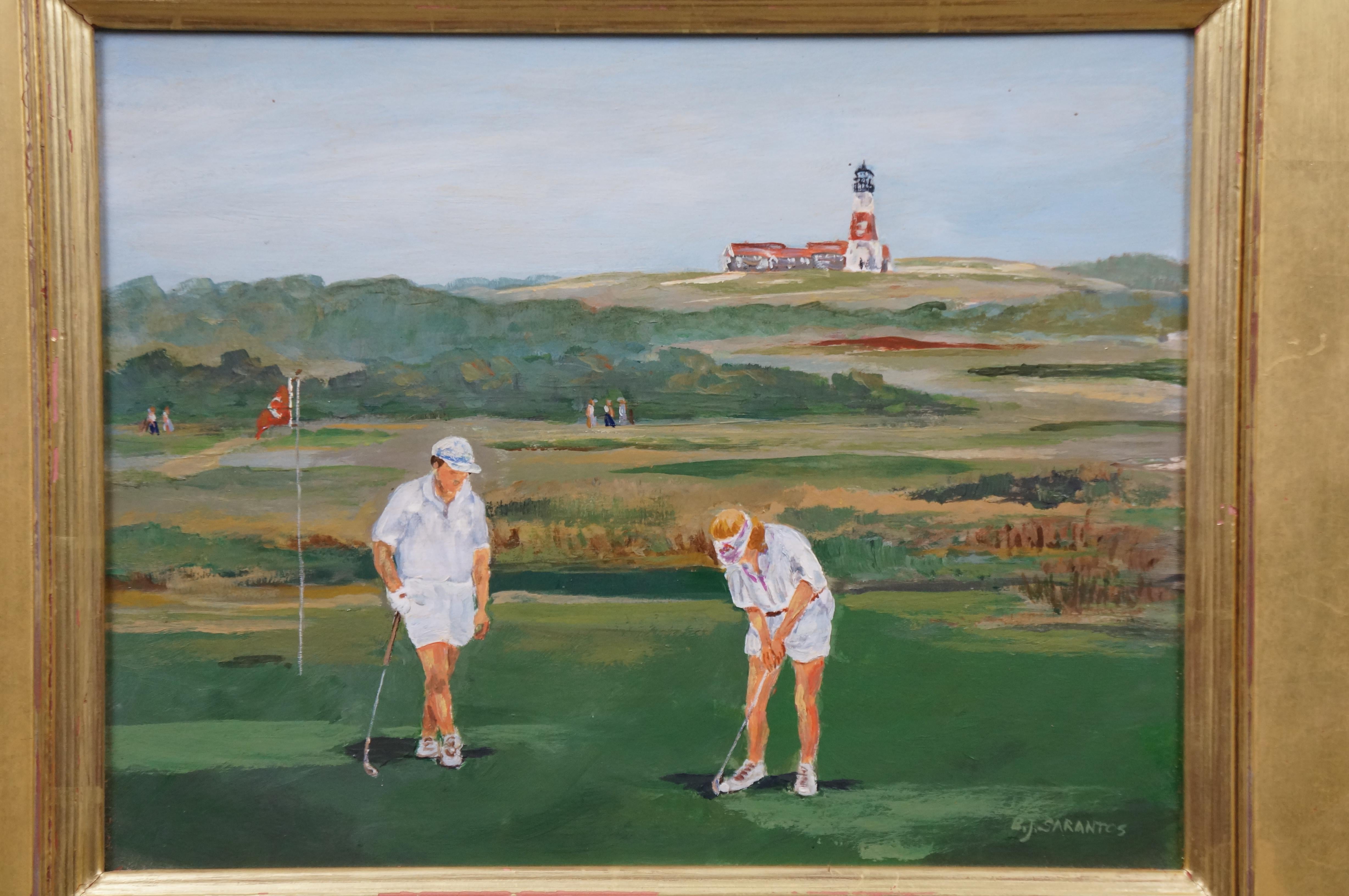 Sankaty Golf Course Nantucket, MA Öl-Landschaftsgemälde Bettie J. Sarantos (amerikanisch) im Angebot