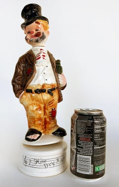 Sankyo Glazed Ceramic Hobo Figurine Music Box "How Dry I Am" , Winding