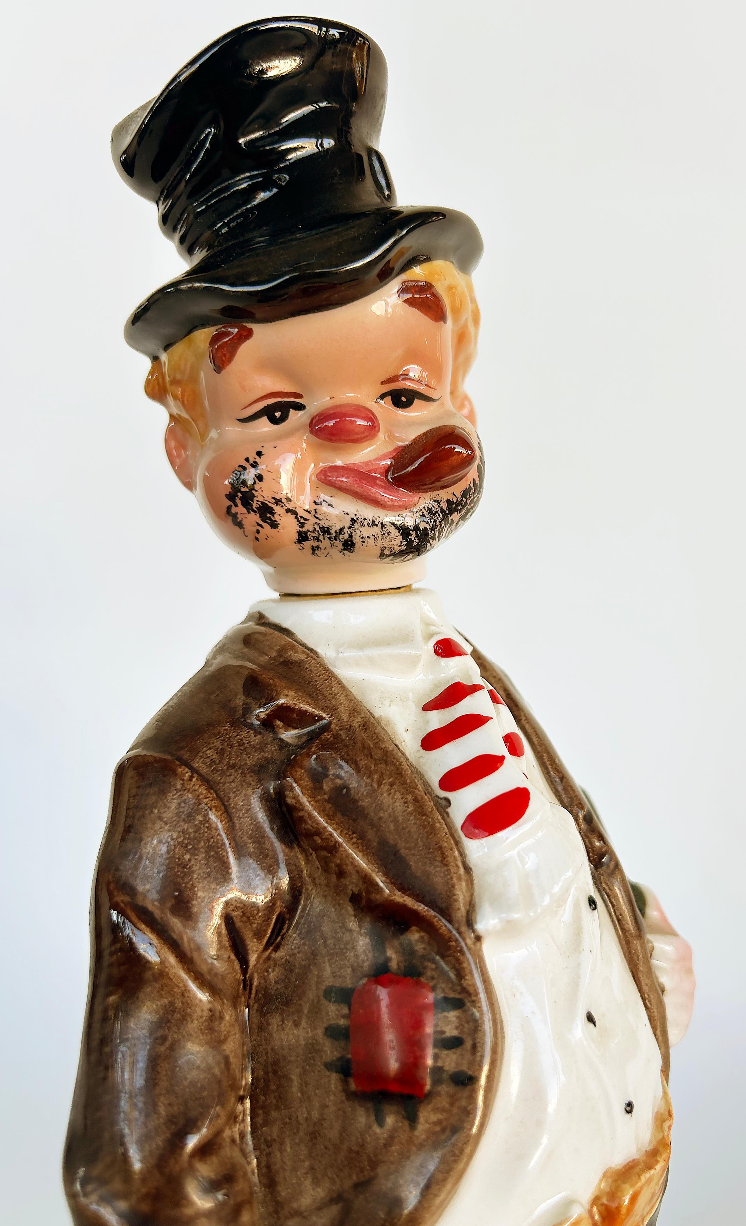 Smaltato Sankyo Glazed Ceramic Hobo Figurine Music Box 
