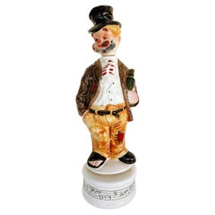 Sankyo Glazed Ceramic Hobo Figurine Music Box "How Dry I Am" , Winding