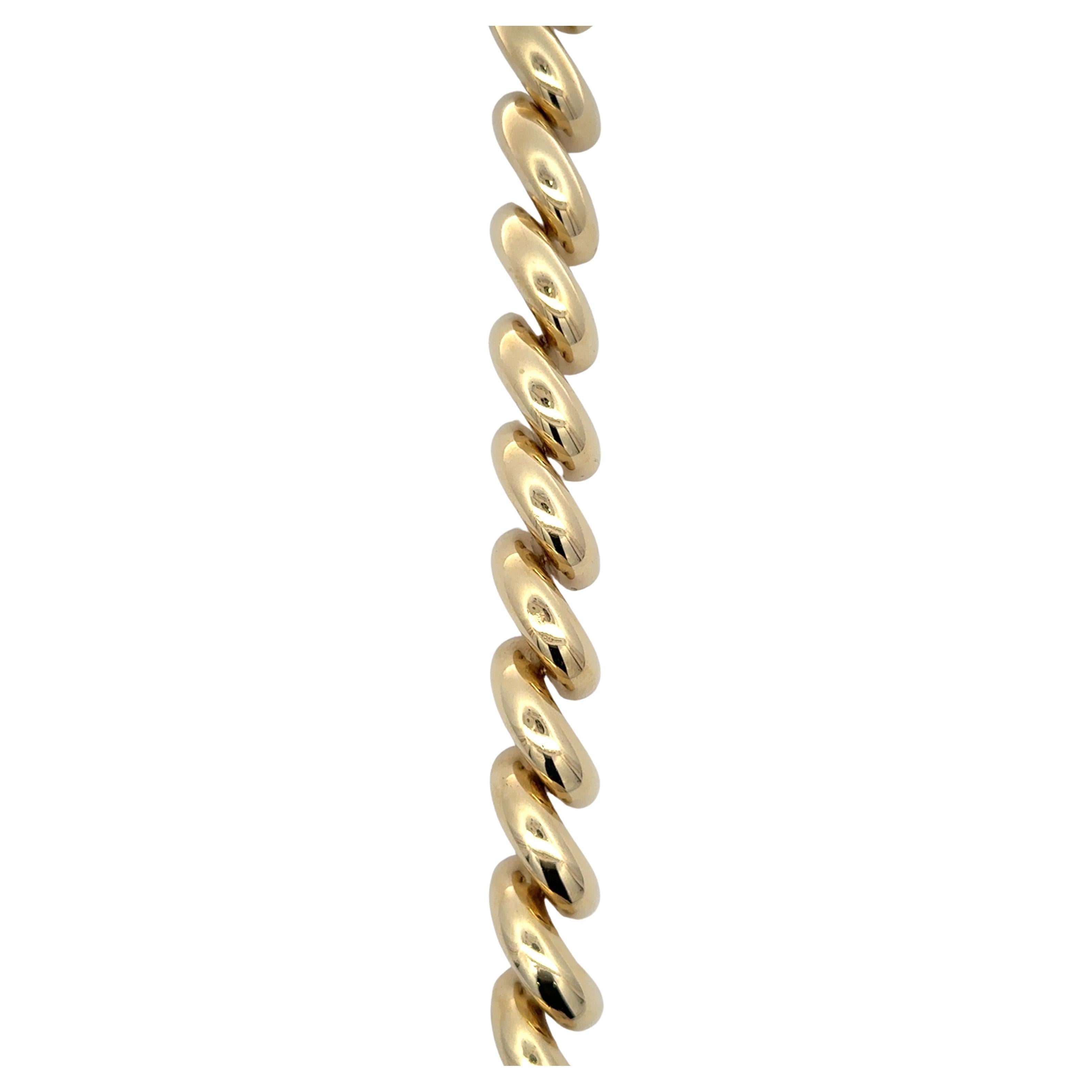 SanMarco 14 Karat Yellow Gold Link Bracelet 59.6 Grams Medium Size Excellent état - En vente à New York, NY