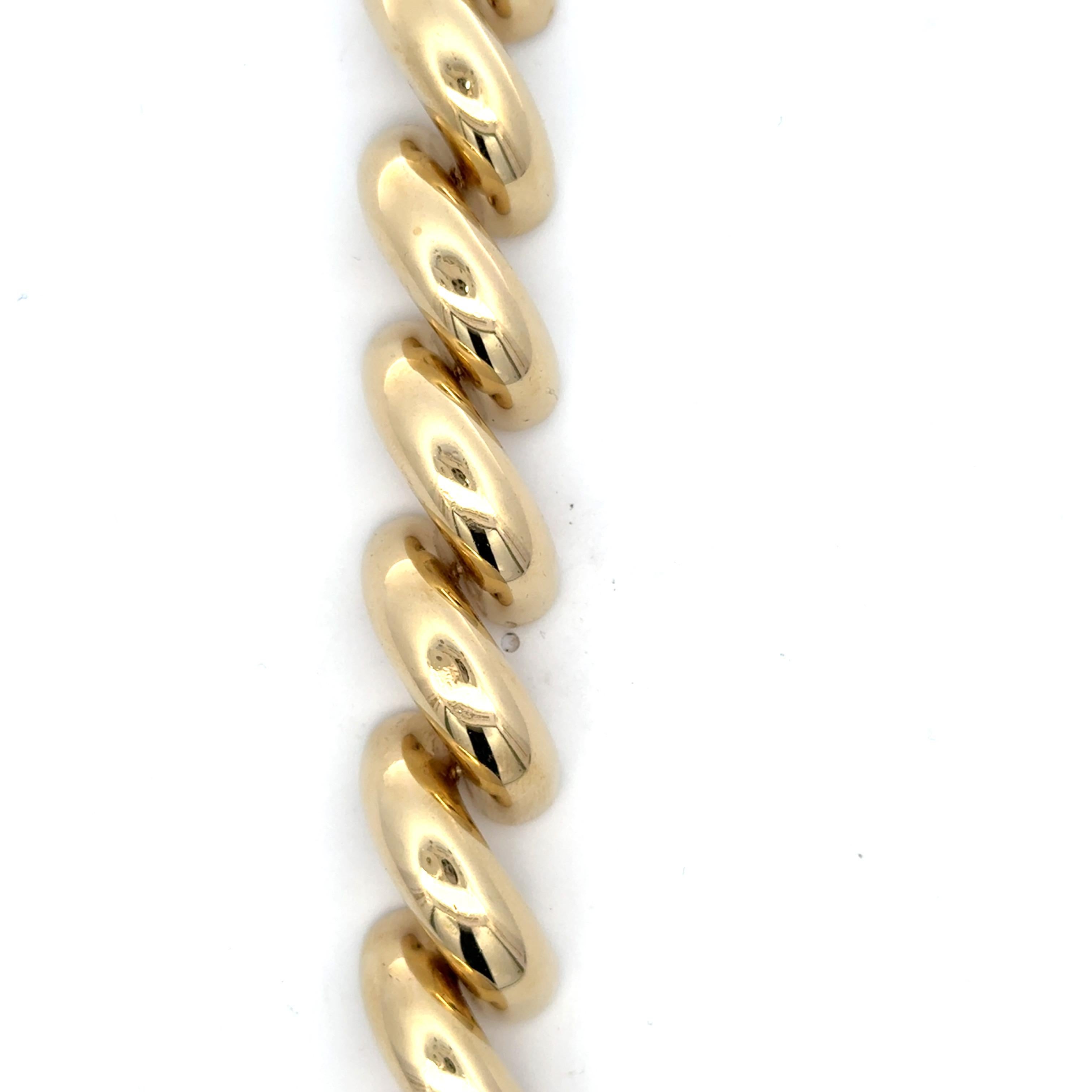 SanMarco 14 Karat Yellow Gold Link Bracelet 59.6 Grams Medium Size en vente 1