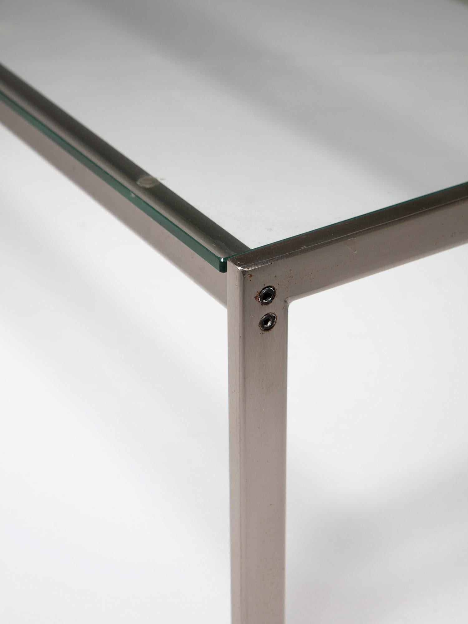 Acier Table basse en acier et verre 