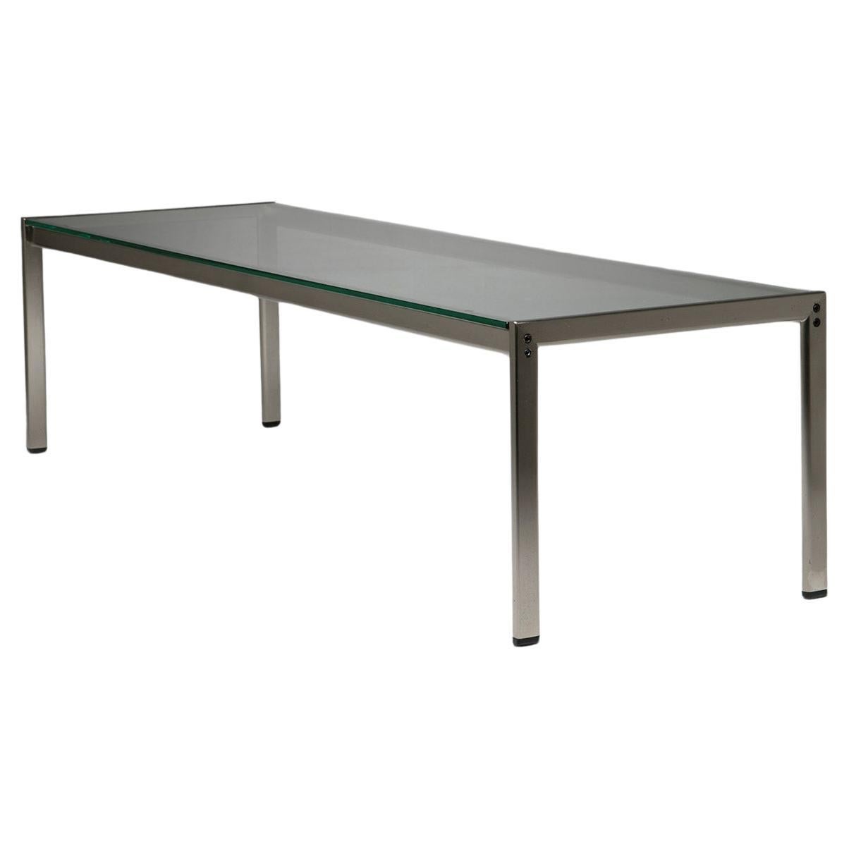 Table basse en acier et verre "Sanmarco" par Gae Aulenti pour Zanotta, Italie, années 1980 en vente