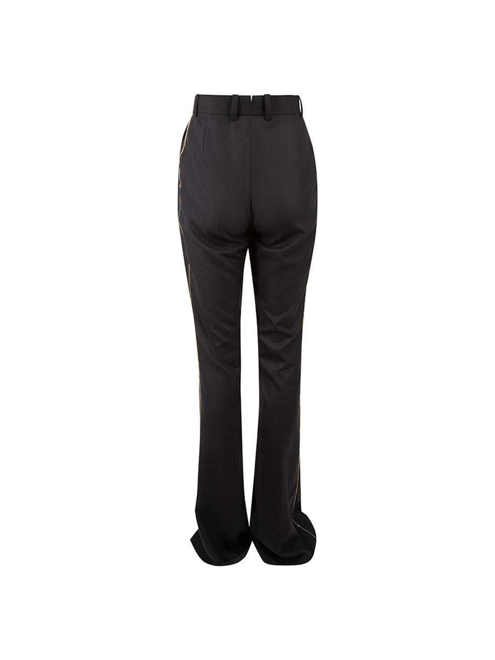 Sanne Black Jewelled Detail Flared Trousers Size S In Good Condition For Sale In London, GB