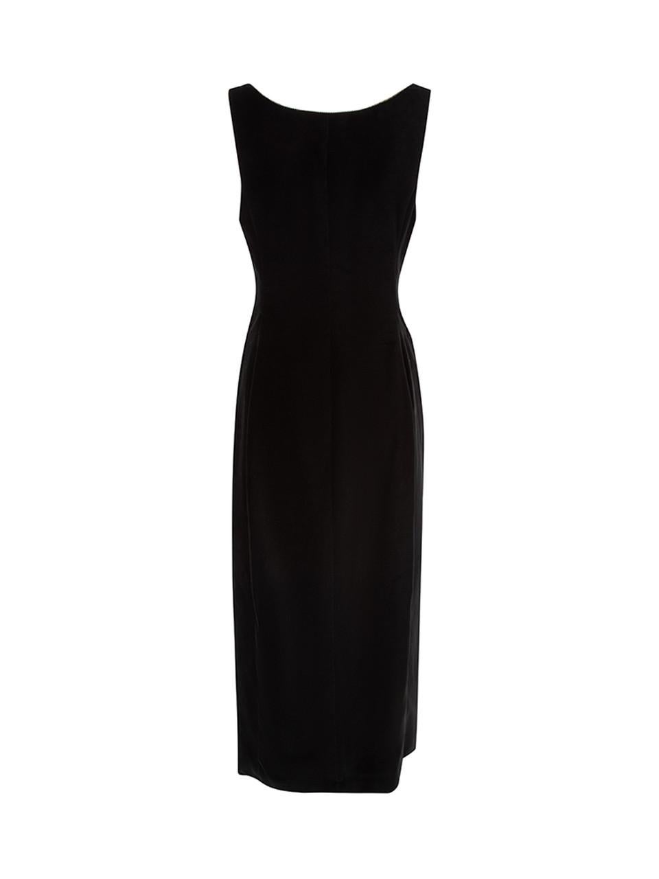 Sanne Black Velvet Embellished Midi Dress Size S In Good Condition For Sale In London, GB