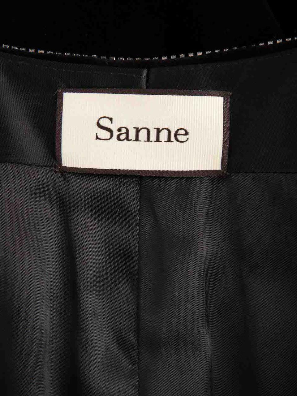 Sanne Black Velvet Embellished Midi Dress Size S Pour femmes en vente