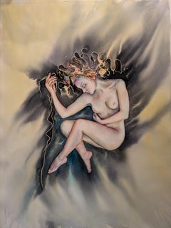 Dream. Impressionism. Nude watercolor. Body. Woman. Average size. Vertical