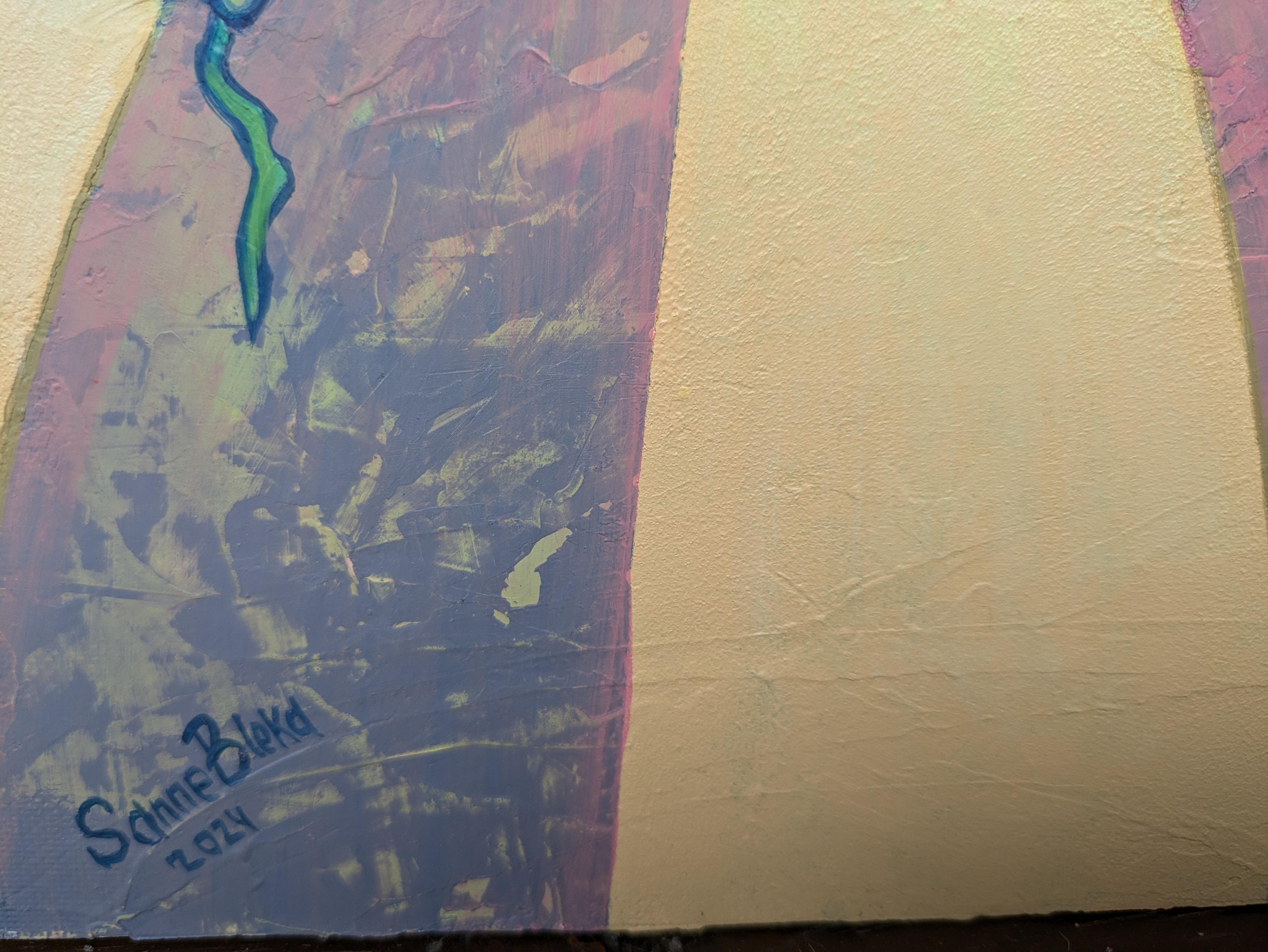 Das Bild ist in einem modernen Stil gemalt. Der Künstler zeigt die Idylle von Natur und Mensch. Der Wind unterstreicht die Dynamik des Motivs. Das Farbschema hat eine positive Wirkung auf den Betrachter. Die Künstlerin lässt sich von der Natur