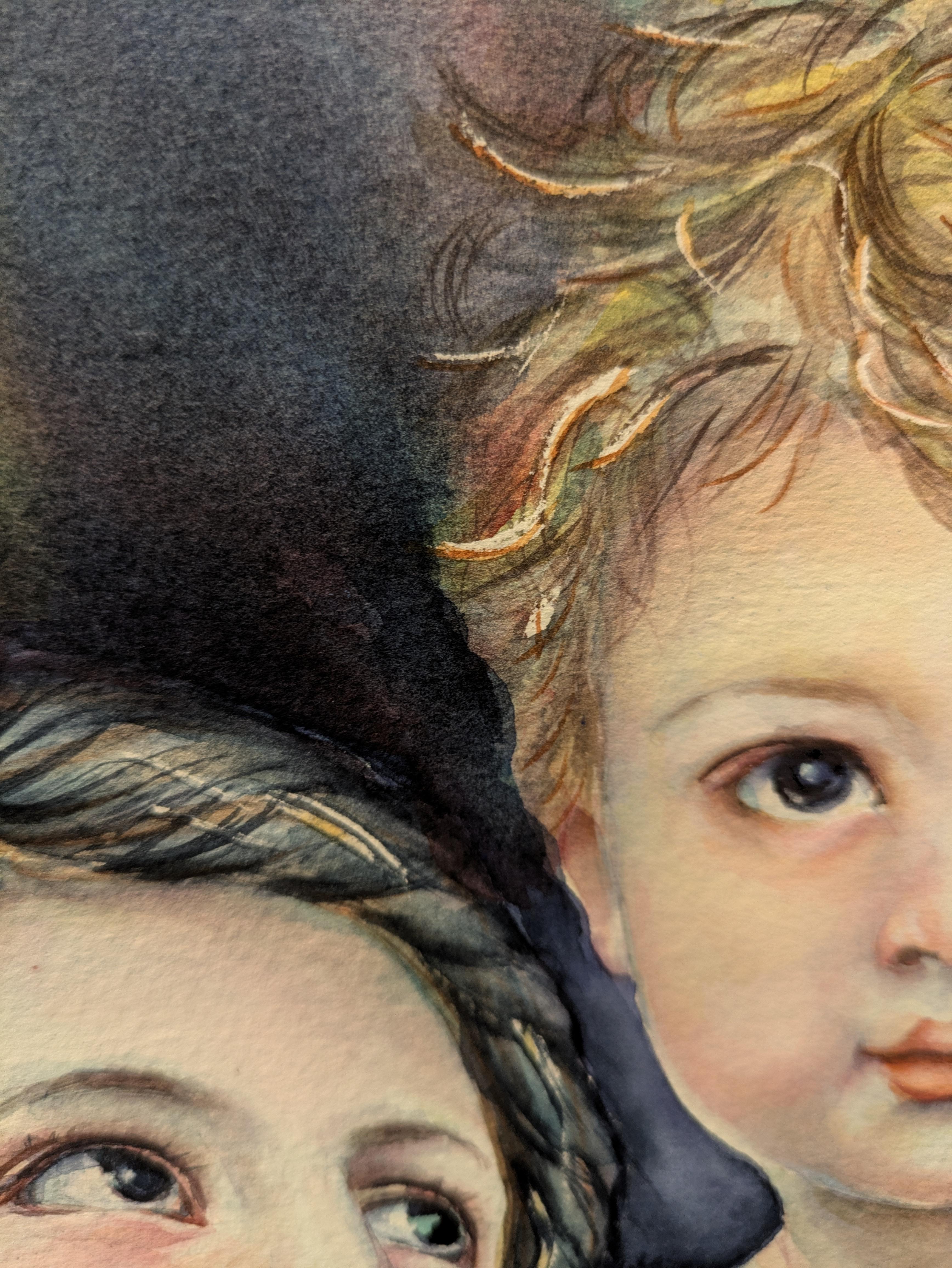 Mutter- und Kind (Impressionismus), Art, von Sanne Bleka