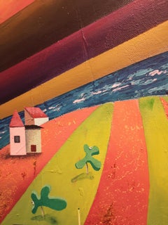 "The impossible is possible" Original futuristic  mountain landscape. X-Large