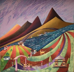 "The impossible is possible" Original futuristic  mountain landscape. X-Large