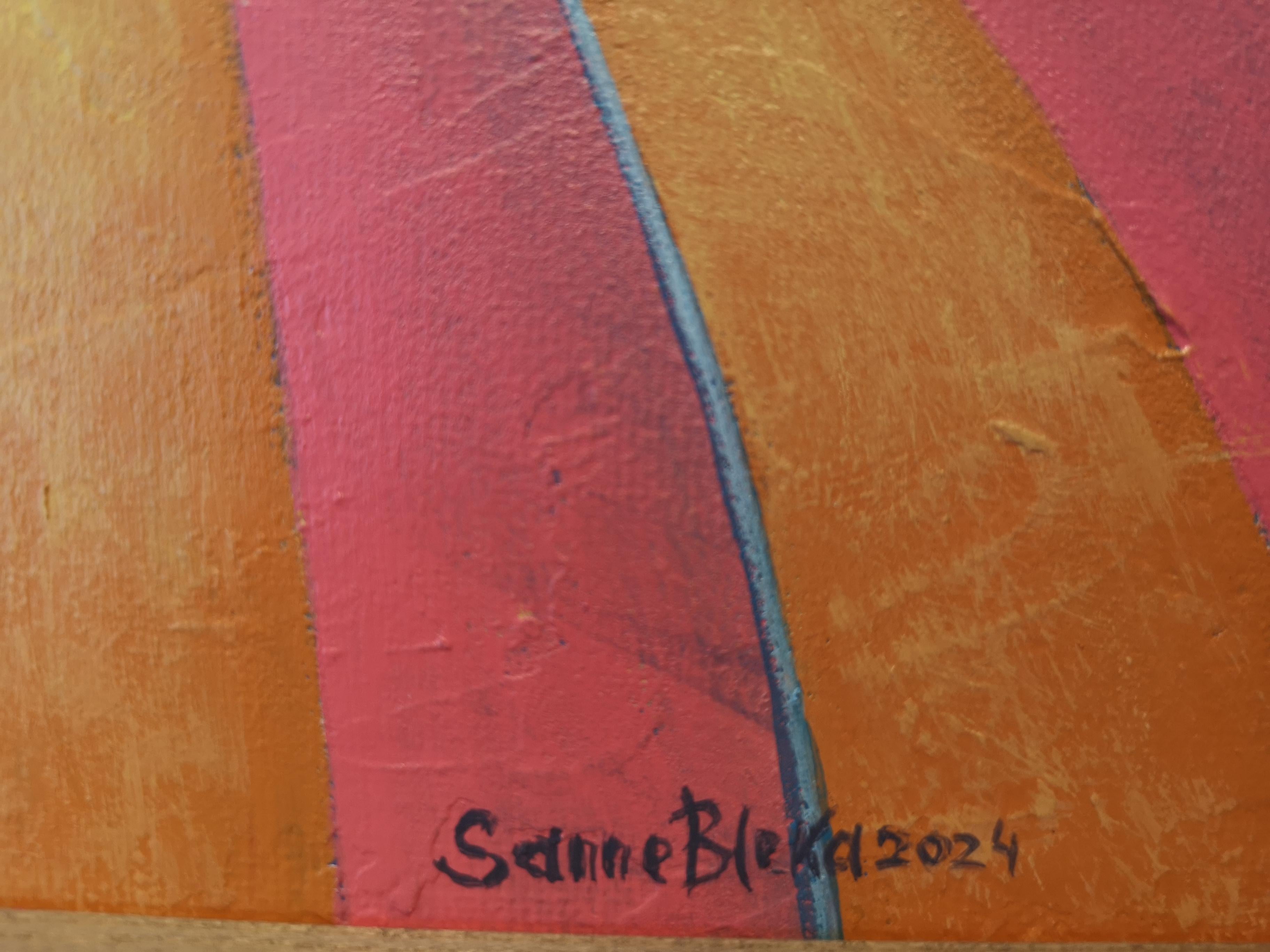 Waiting for Sommer, horizontales, abstraktes Gemälde, Landschaft (Abstrakt), Painting, von Sanne Bleka